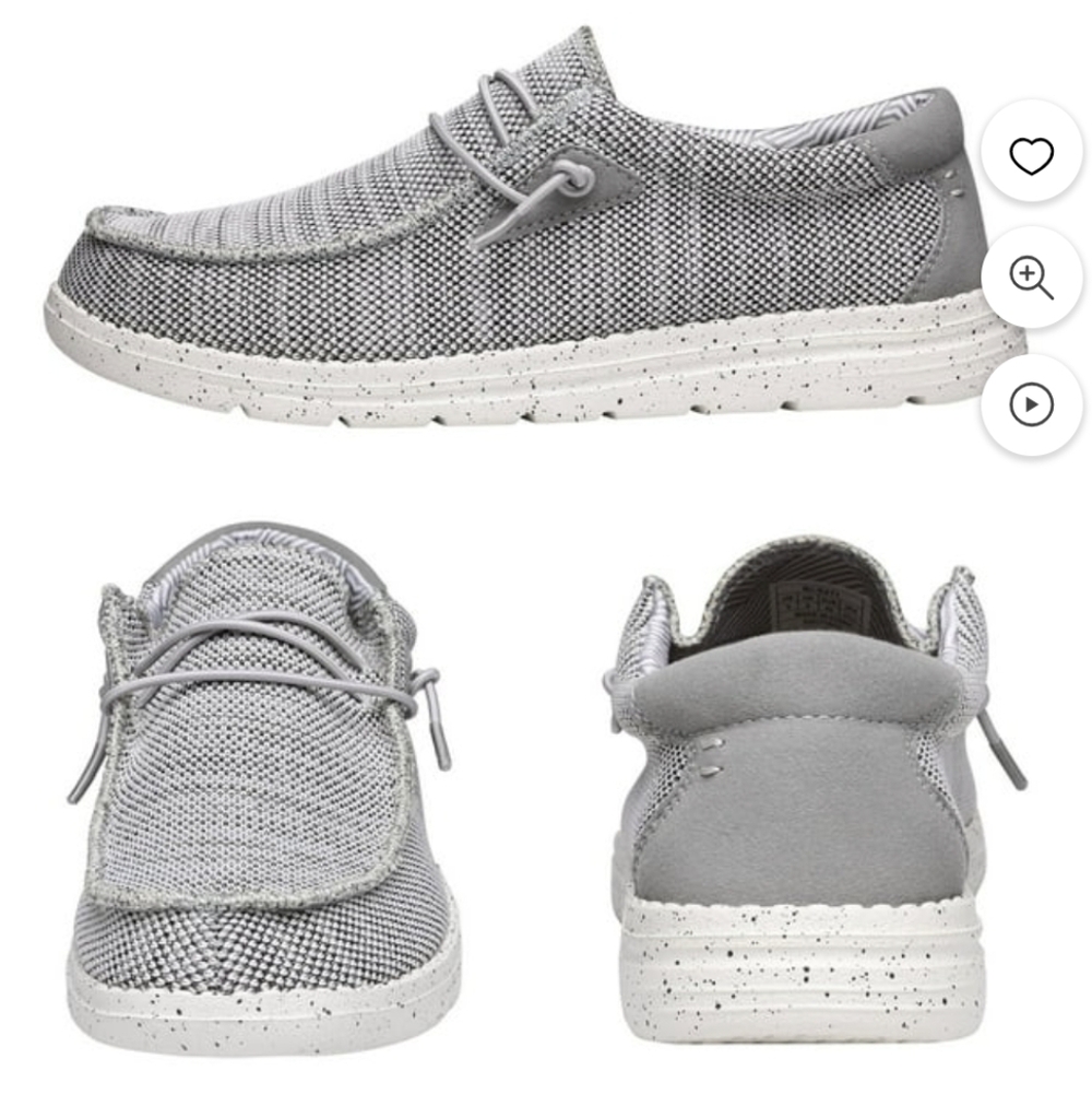 Gray Loafers with Breathable Mesh and Flexible Sole